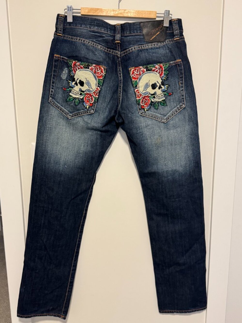 Ed Hardy Skull Embroidered Jeans – Size 32 (Y2K Distressed Designer Denim)
